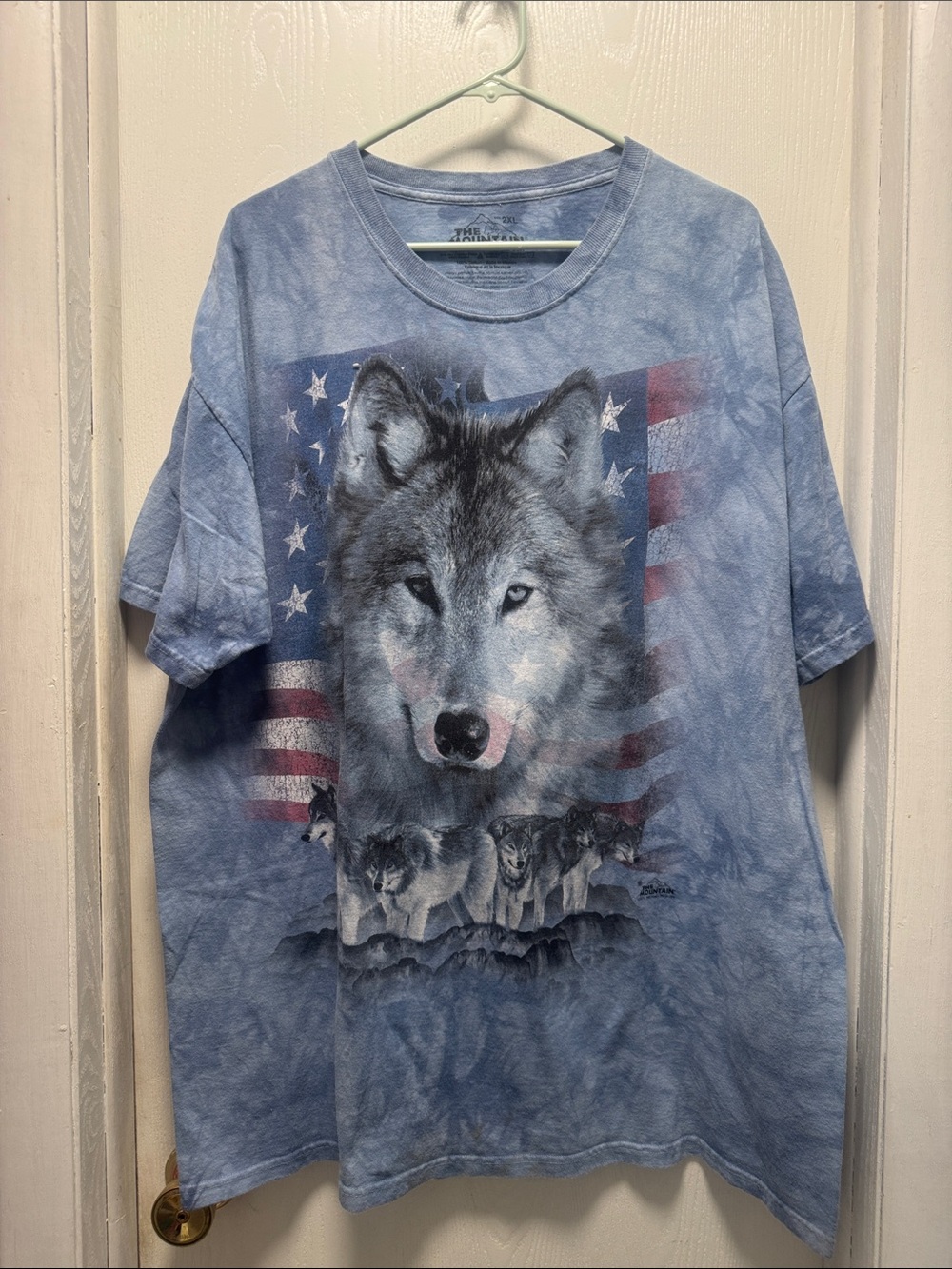 The Mountain Blue Tie-Dye Wolf Pack Graphic Tee